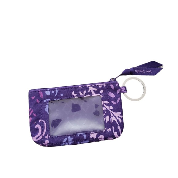 Purple Paisley 6 x 4 Polyester Fabric ID Case Wallet GUC - Picture 4 of 5